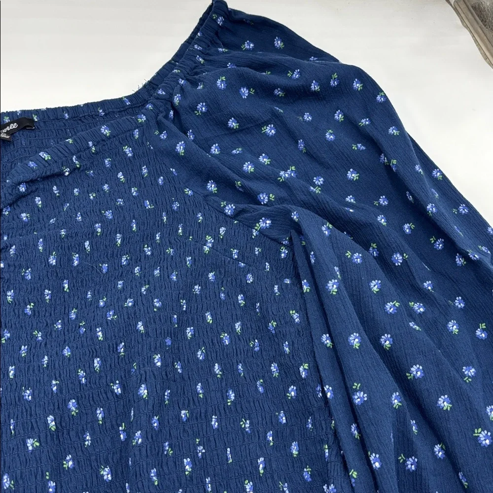 Madewell Lucille Balloon Sleeve Smocked Top